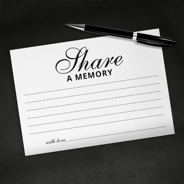 Tarjeta De Recepción Elegante Comparte un Recuerdo Funeral (Subido por el creador)