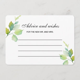 Tarjeta De Recepción Elegante consejo botánico de acuarela para ducha d