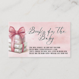 Tarjeta De Recepción Elegante Coquette Rosa Bow "Libros para el bebé"