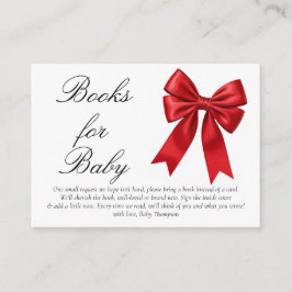 Tarjeta De Recepción Elegante Coquette Rosa Bow Libros para Niña