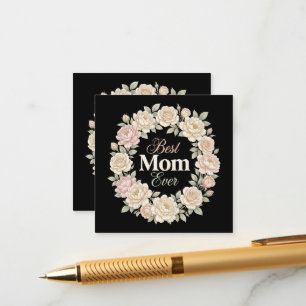 Tarjeta De Recepción Elegante Corona Floral Mejor Mamá del Mundo
