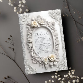 Tarjeta De Recepción Elegante cuadro de Rosa Art Nouveau