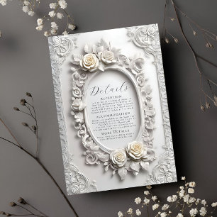 Tarjeta De Recepción Elegante cuadro de Rosa Art Nouveau
