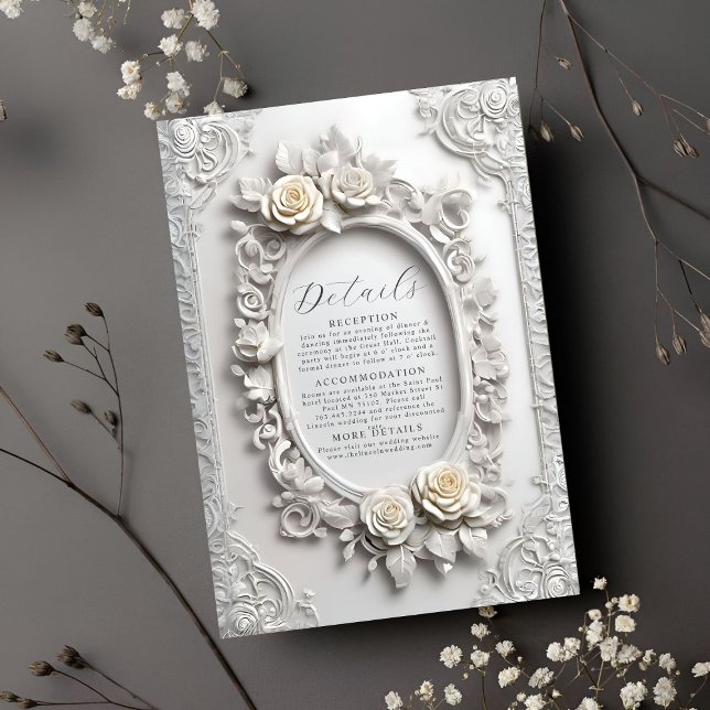 Tarjeta De Recepción Elegante cuadro de Rosa Art Nouveau (Subido por el creador)