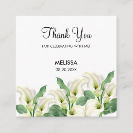 Tarjeta De Recepción Elegante cumpleaños floral de Calla blanca Lily