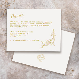Tarjeta De Recepción Elegante detalle de Boda de la Viñeta Bararroca Ch