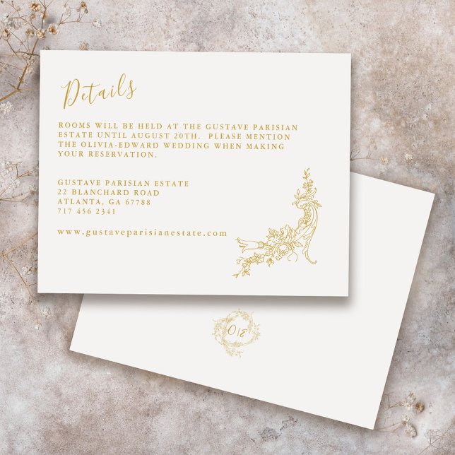 Tarjeta De Recepción Elegante detalle de Boda de la Viñeta Bararroca Ch (Subido por el creador)