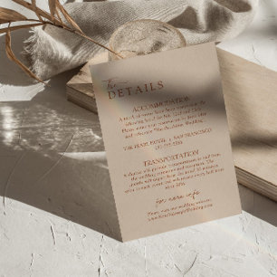 Tarjeta De Recepción Elegante detalle de Boda moderno Boho Terracotta