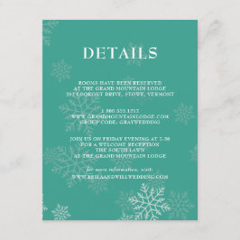 Tarjeta De Recepción Elegante detalles de la boda de invierno