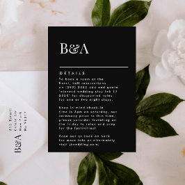 Tarjeta De Recepción Elegante detalles modernos de monograma negro