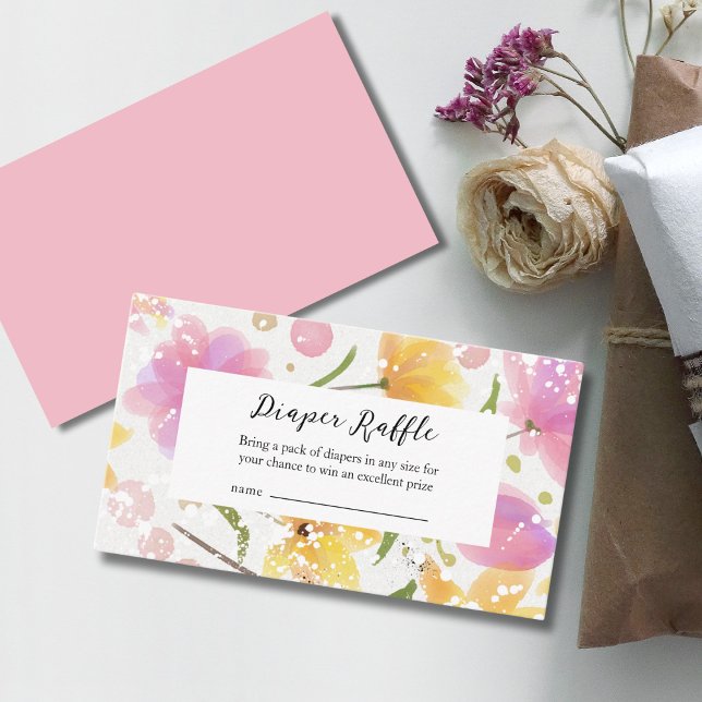 Tarjeta De Recepción Elegante Diaper Raffle Baby Shower (Subido por el creador)