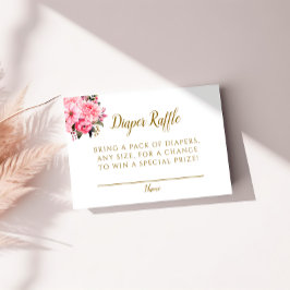 Tarjeta De Recepción Elegante Diaper Rosa Encantador Diseño Floral Raff