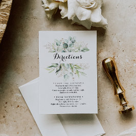 Tarjeta De Recepción Elegante dirección Boda de la vegetación dorada