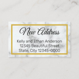 Tarjeta De Recepción Elegante dirección nueva de Mármol Blanco
