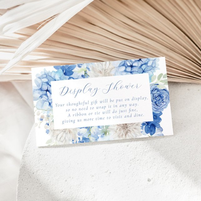 Tarjeta De Recepción Elegante ducha azul floral de novia (Subido por el creador)