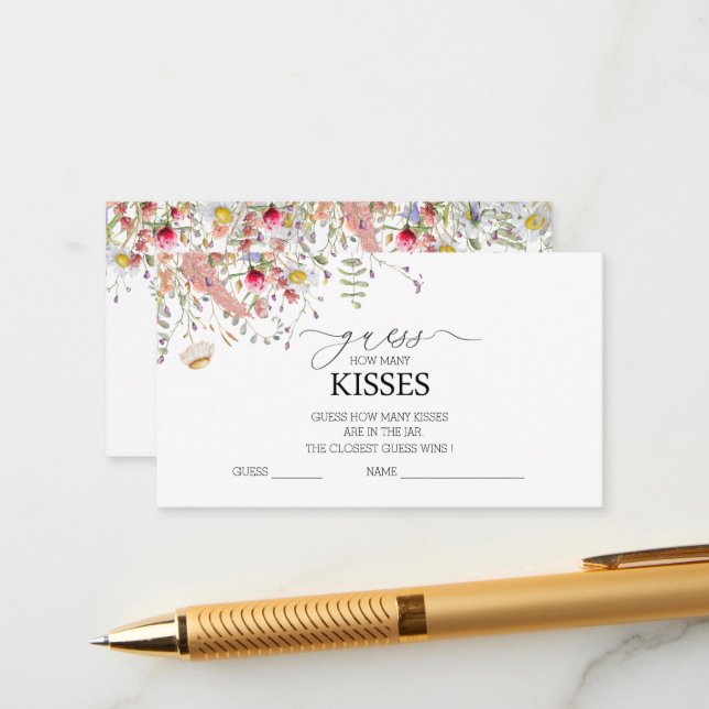 Tarjeta De Recepción Elegante ducha de flores silvestres (Anverso/Reverso In Situ)