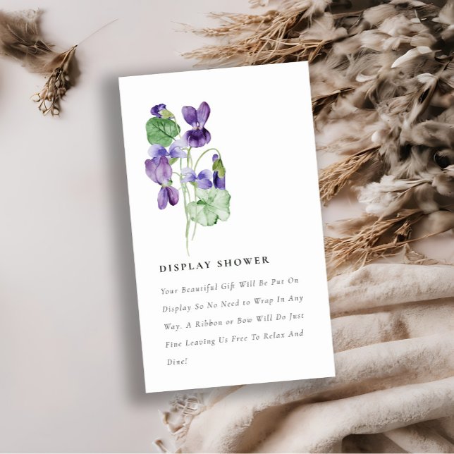 Tarjeta De Recepción Elegante ducha de flores violeta Baby Shower (Subido por el creador)