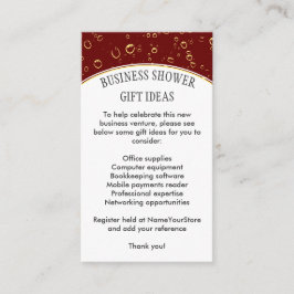 Tarjeta De Recepción Elegante DUCHA DE NEGOCIOS DE Borgoña