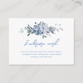 Tarjeta De Recepción Elegante ducha de novia floral polvorienta azul