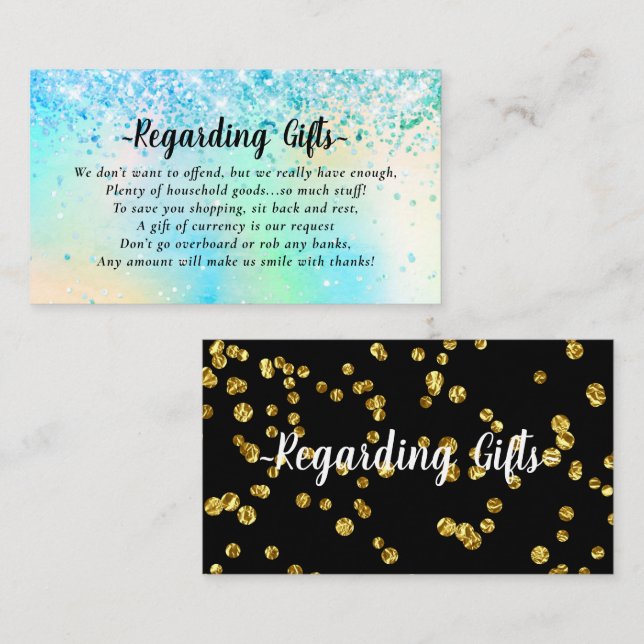 Tarjeta De Recepción Elegante ducha de novia o boda en el Fondo de Luna (Anverso / Reverso)