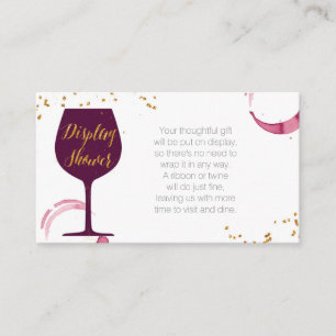 Tarjeta De Recepción Elegante ducha de novia Wine