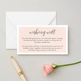 Tarjeta De Recepción Elegante ducha de pareja romántica rosa y blanco