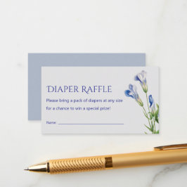 Tarjeta De Recepción elegante ducha florida azul