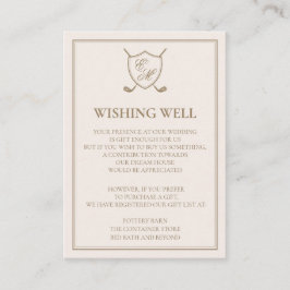 Tarjeta De Recepción Elegante Escudo clásico Monograma Boda de golf