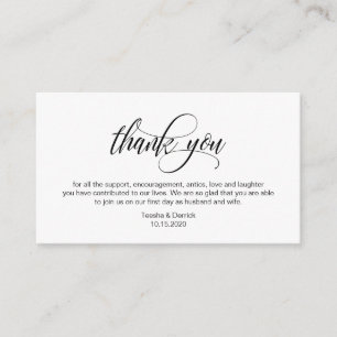 Tarjeta De Recepción Elegante, estilo negro, Boda Gracias