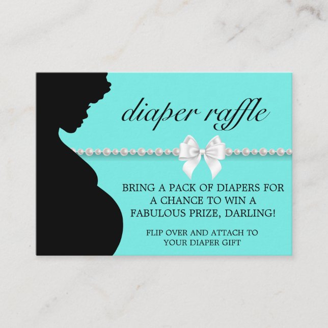 Tarjeta De Recepción Elegante etnia Tiffany Diaper Raffle Baby Shower (Anverso)