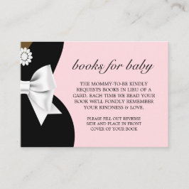 Tarjeta De Recepción Elegante etnia Tiffany Glam Books Baby Shower rosa