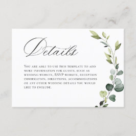 Tarjeta De Recepción Elegante Eucalyptus Bohemian Boda