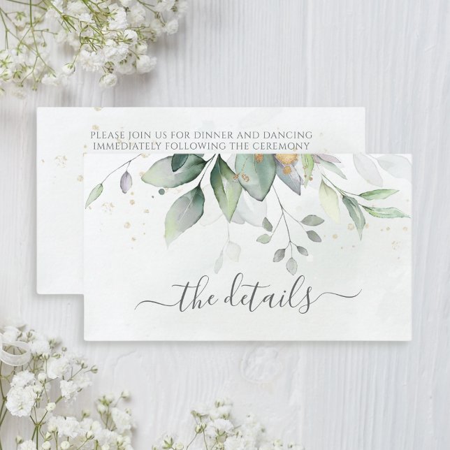 Tarjeta De Recepción Elegante Eucalyptus deja Boda de oro de la vegetac (Subido por el creador)
