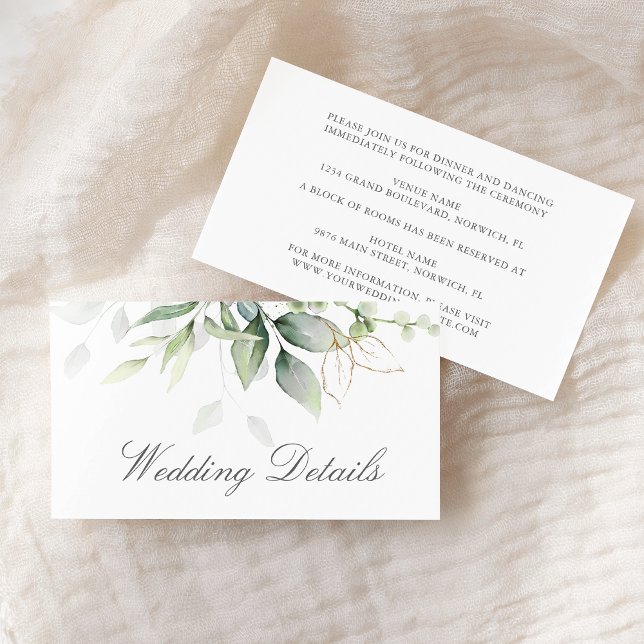 Tarjeta De Recepción Elegante Eucalyptus deja Boda de oro de la vegetac (Subido por el creador)