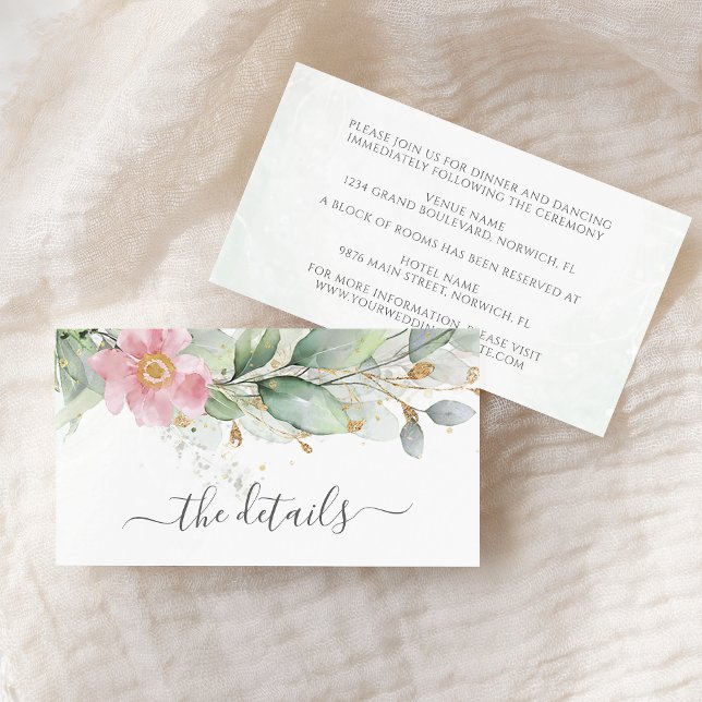 Tarjeta De Recepción Elegante Eucalyptus deja Boda de oro de la vegetac (Subido por el creador)