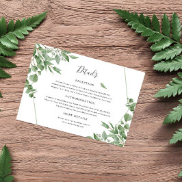 Tarjeta De Recepción Elegante Eucalyptus deja detalles Bodas