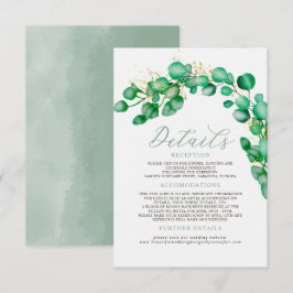 Tarjeta De Recepción Elegante Eucalyptus Greenery Boda Detalles