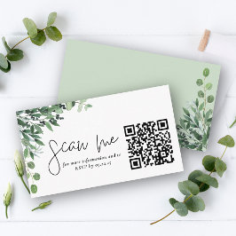 Tarjeta De Recepción Elegante Eucalyptus Scan Me RVSP Boda