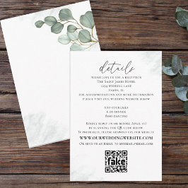 Tarjeta De Recepción Elegante Eucalyptus Simple Website Script Detalles