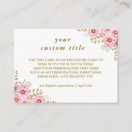 Tarjeta De Recepción Elegante fiesta de cumpleaños floral