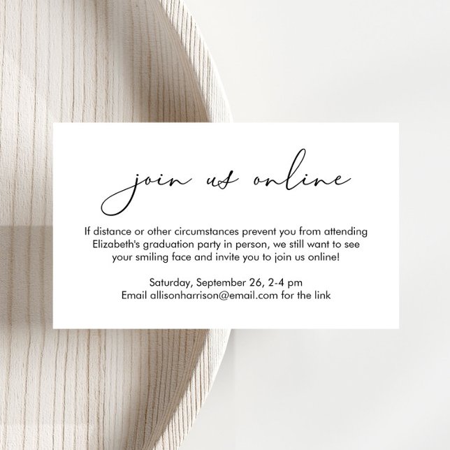 Tarjeta De Recepción Elegante fiesta de graduación de opción virtual en (Subido por el creador)