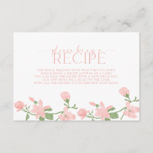 Tarjeta De Recepción Elegante Flor de Melocotón Por Favor Traiga Una Re