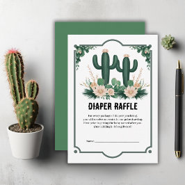 Tarjeta De Recepción Elegante Floral Boho Modern Cactus Baby Shower