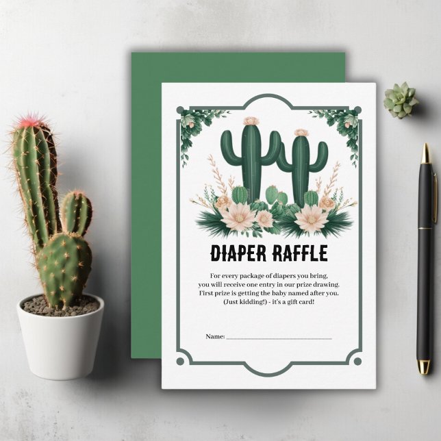 Tarjeta De Recepción Elegante Floral Boho Modern Cactus Baby Shower (Subido por el creador)
