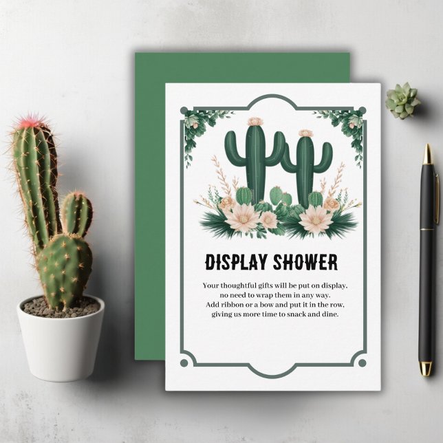 Tarjeta De Recepción Elegante Floral Boho Modern Cactus Baby Shower (Subido por el creador)