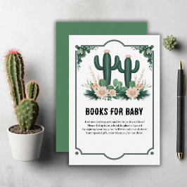 Tarjeta De Recepción Elegante Floral Boho Modern Cactus Baby Shower