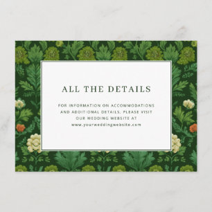 Tarjeta De Recepción Elegante Floral Botánico Verde