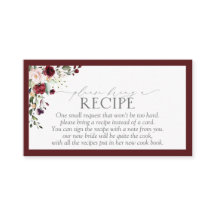 Elegante Floral De Borgoña Por Favor Trae Una Rece