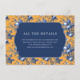 Tarjeta De Recepción Elegante Floral de Naranja