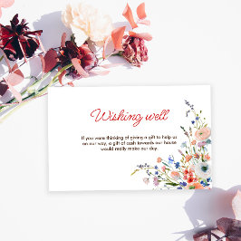Tarjeta De Recepción Elegante Floral Desear Bien Ducha Bridal